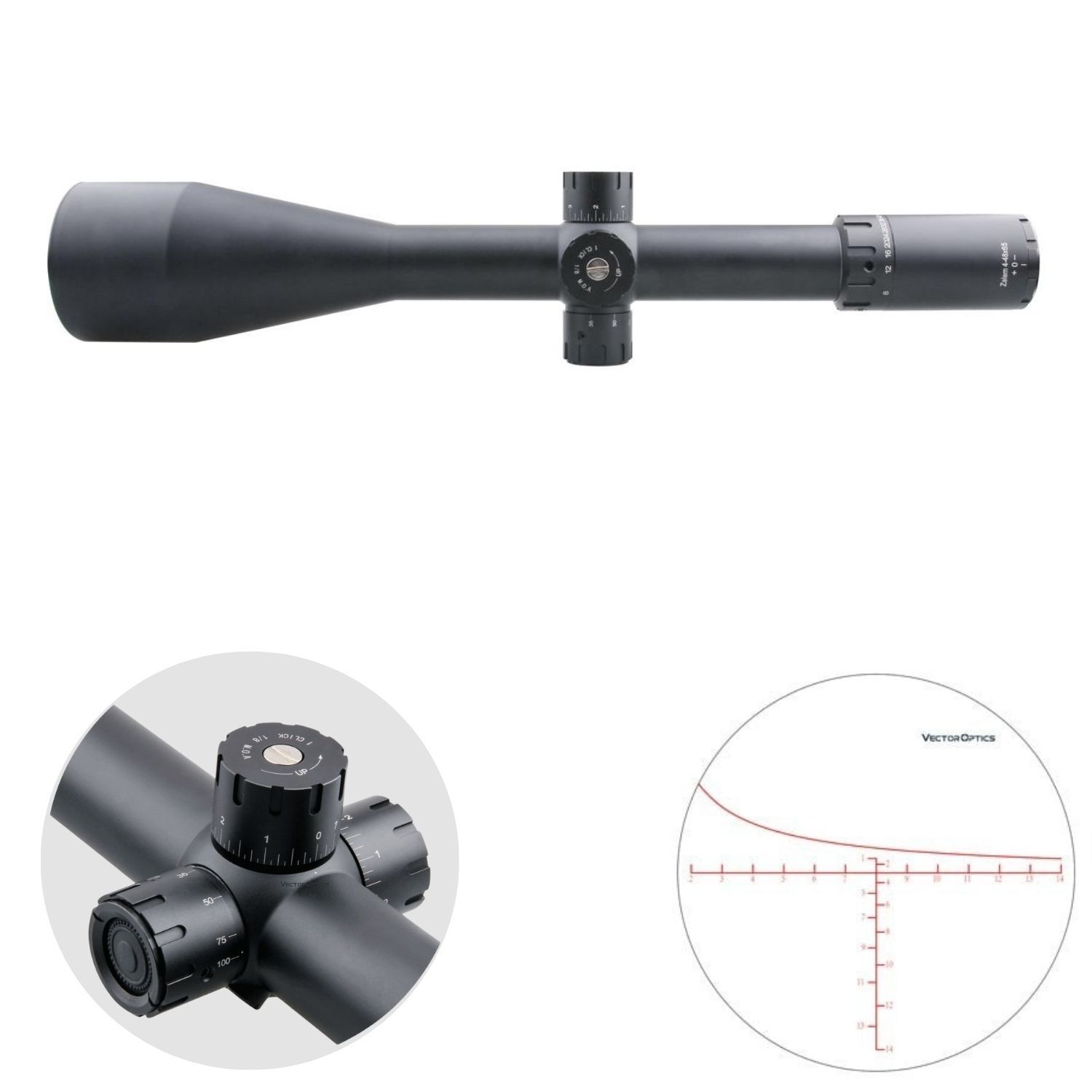 Vector Optics ZALEM 4-48x65ED MOA SFP Tüfek Dürbünü SCOL-25