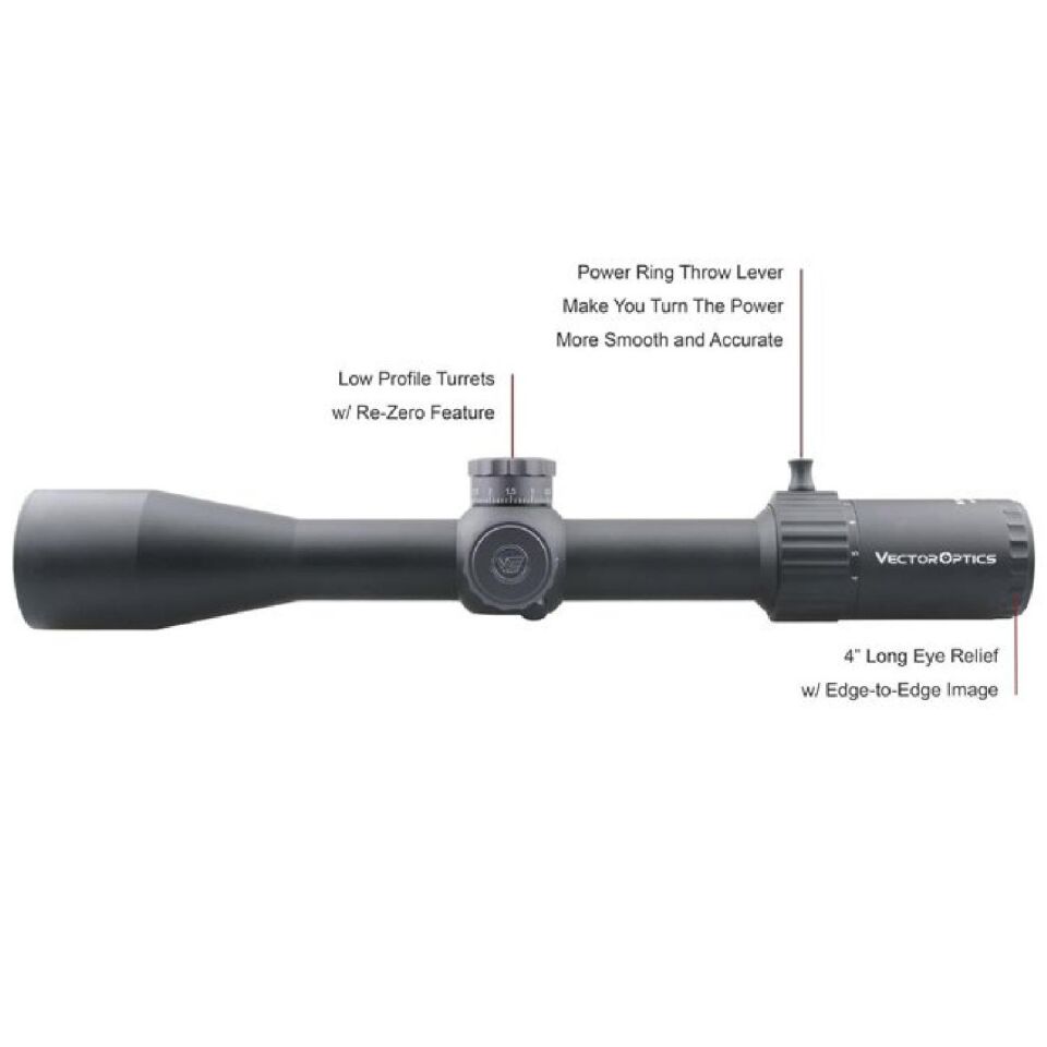 Vector Optics MARKSMAN 4-16x44 FFP Tüfek Dürbünü SCFF-25