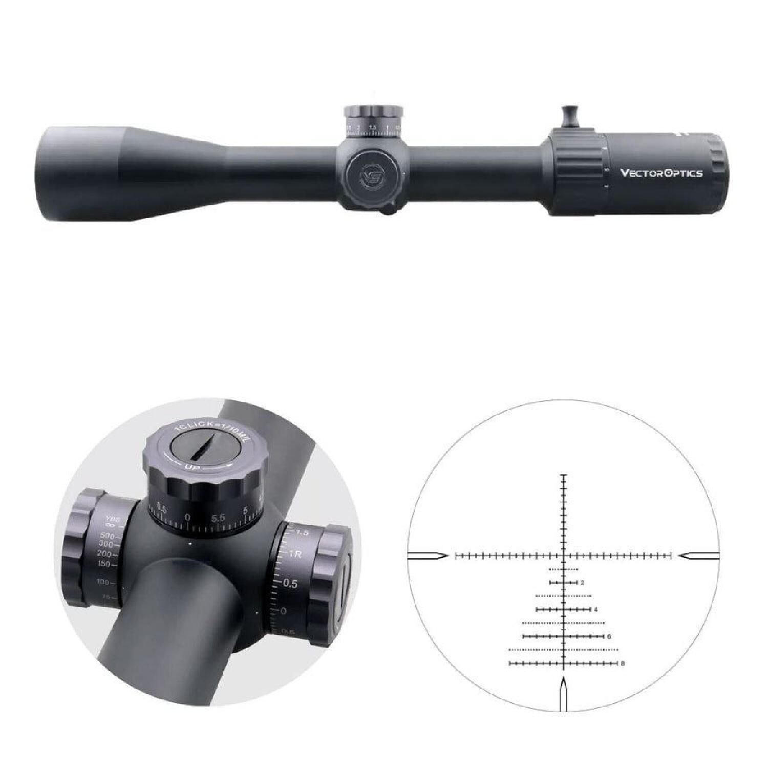 Vector Optics MARKSMAN 4-16x44 FFP Tüfek Dürbünü SCFF-25