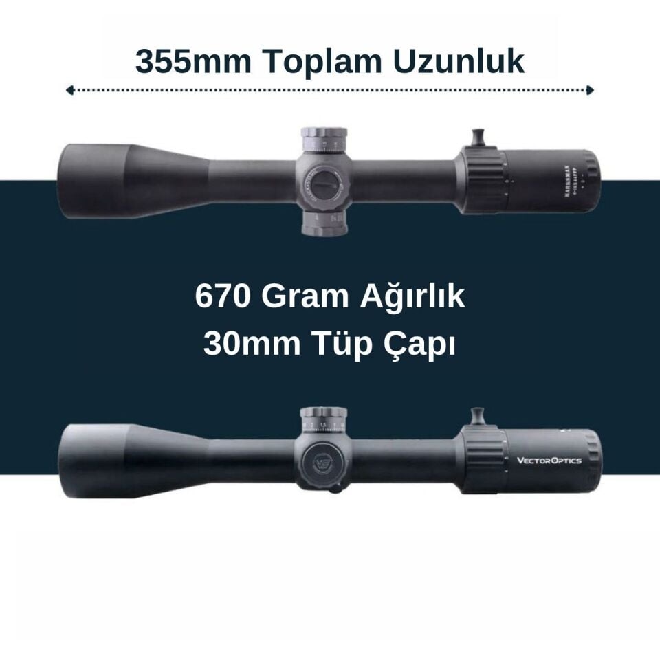 Vector Optics MARKSMAN 4-16x44 FFP Tüfek Dürbünü SCFF-25
