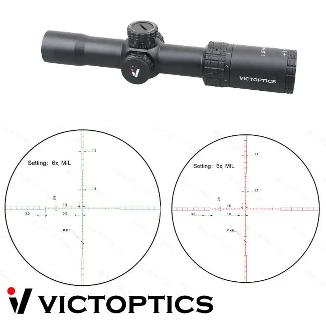 Victoptics S4 1.5-6X28 Yeşil Kırmızı Aydınlatmalı Tüfek Dürbünü OPSL32