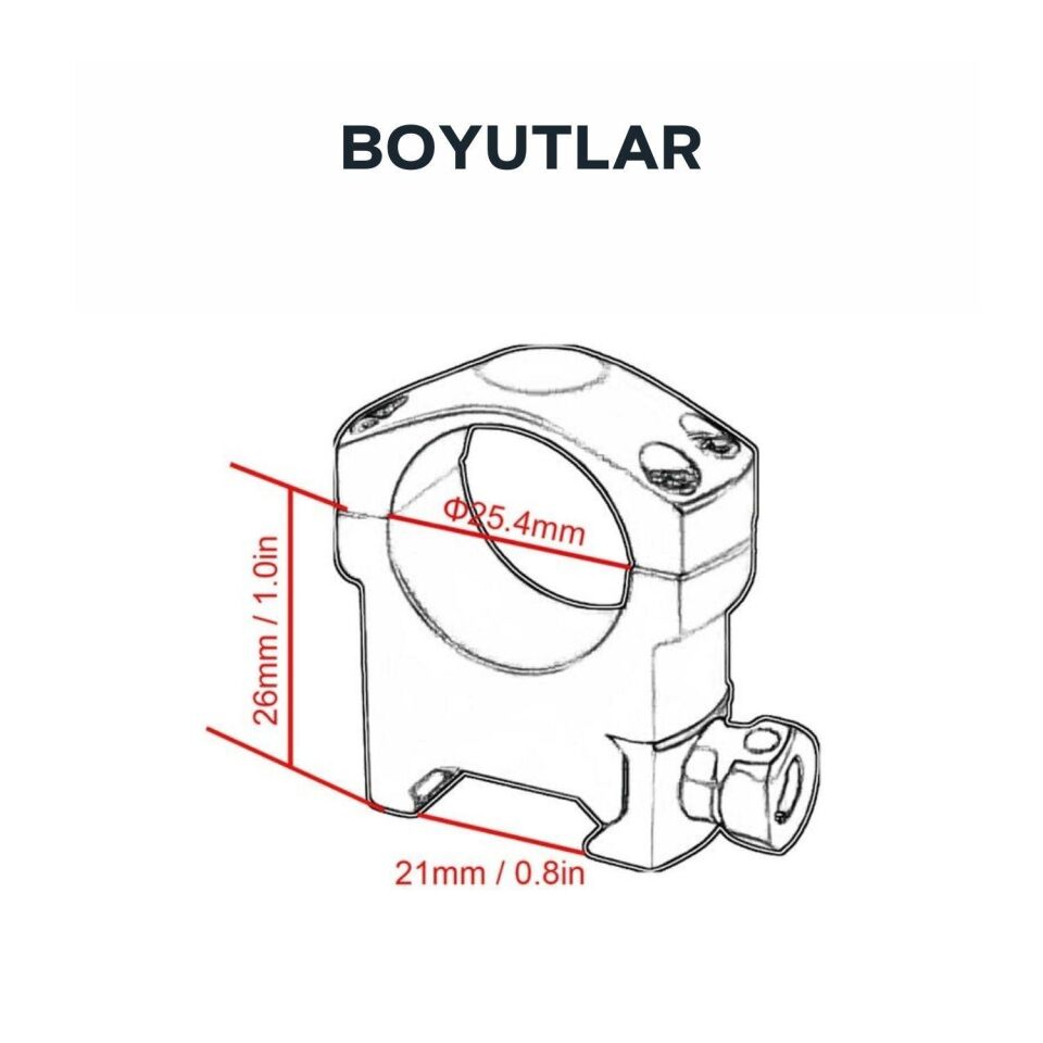 Vector Optics Tactical 25.4mm Medium Mark Weaver Dürbün Montaj Halkası SCTM-37