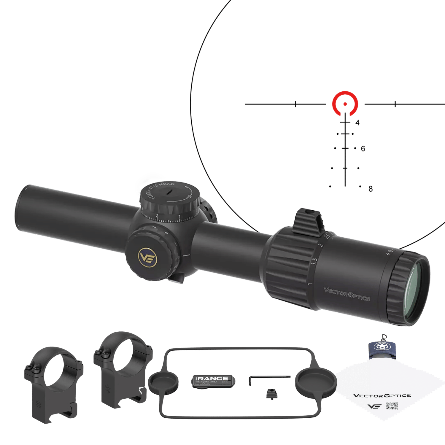 Vector Optics TAURON 1-6x24 SFP Tüfek Dürbünü - SCOC-49