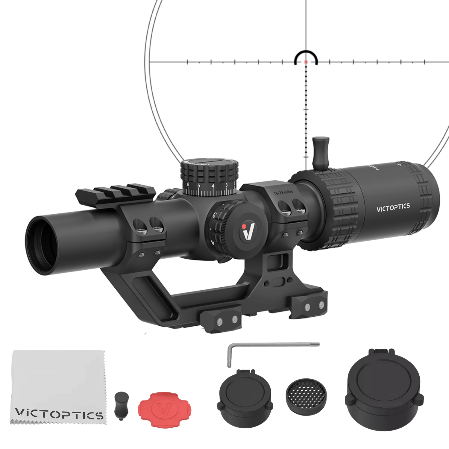 Victoptics S6 1-6x24i Fiber LPVO SFP Tüfek Dürbünü - 1 Parça Extreme High Picatinny AR Montaj Kitli OPSL133