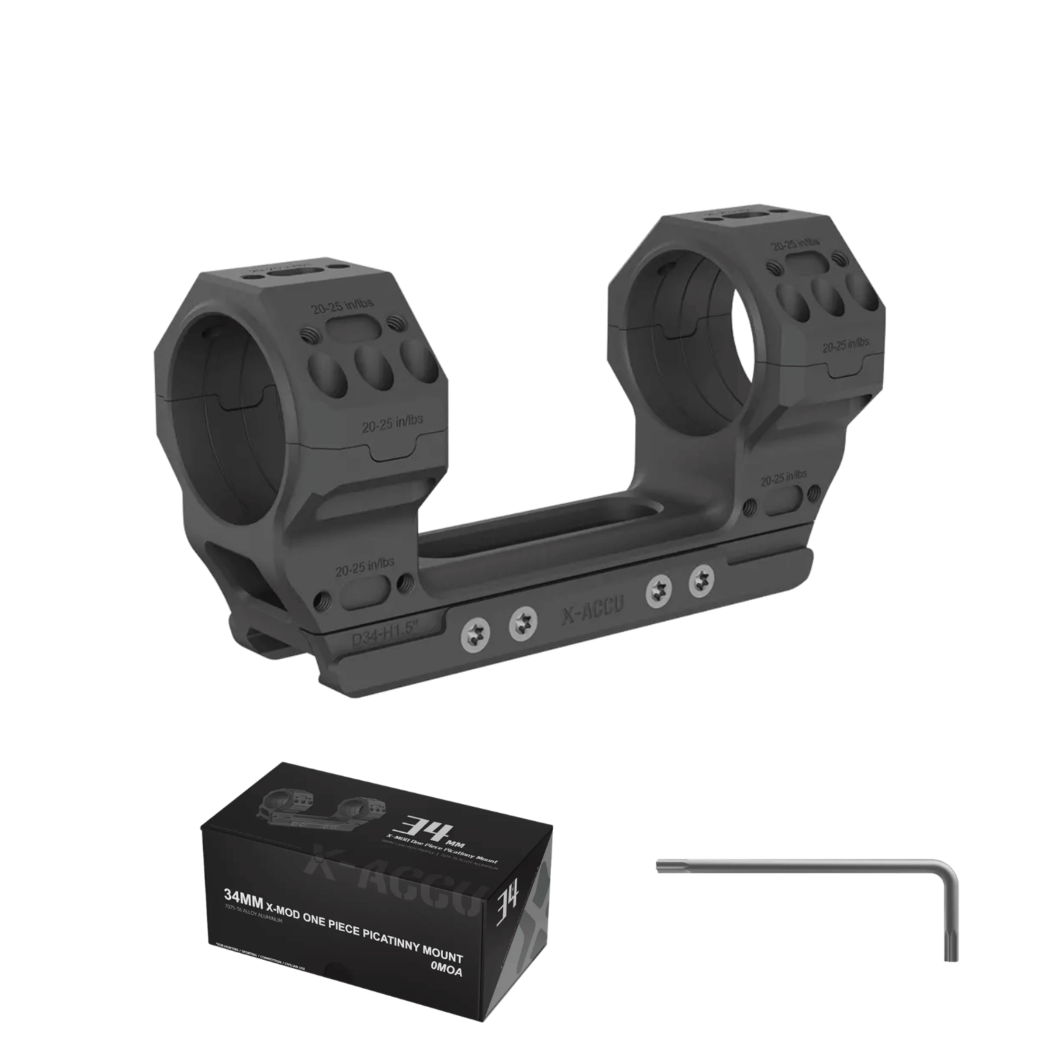 X-Accu 34mm Tek Parça Picatinny Dürbün Ayağı - XASR-3474