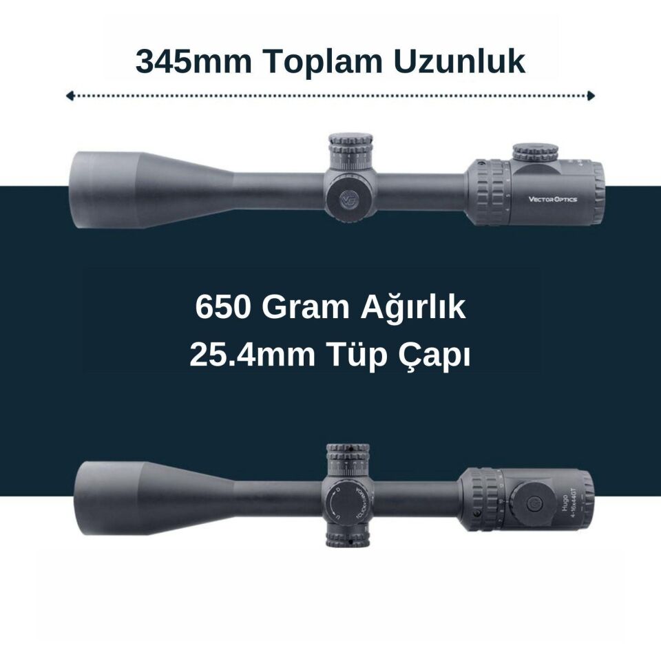 SCOL-30 Vector Optics Hugo 4-16x44GT SFP Tüfek Dürbünü