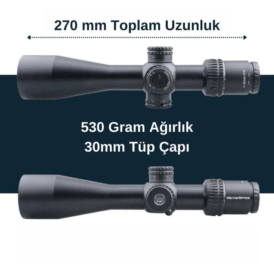 Vector Optics Veyron 4-16x44 FFP Tüfek Dürbünü