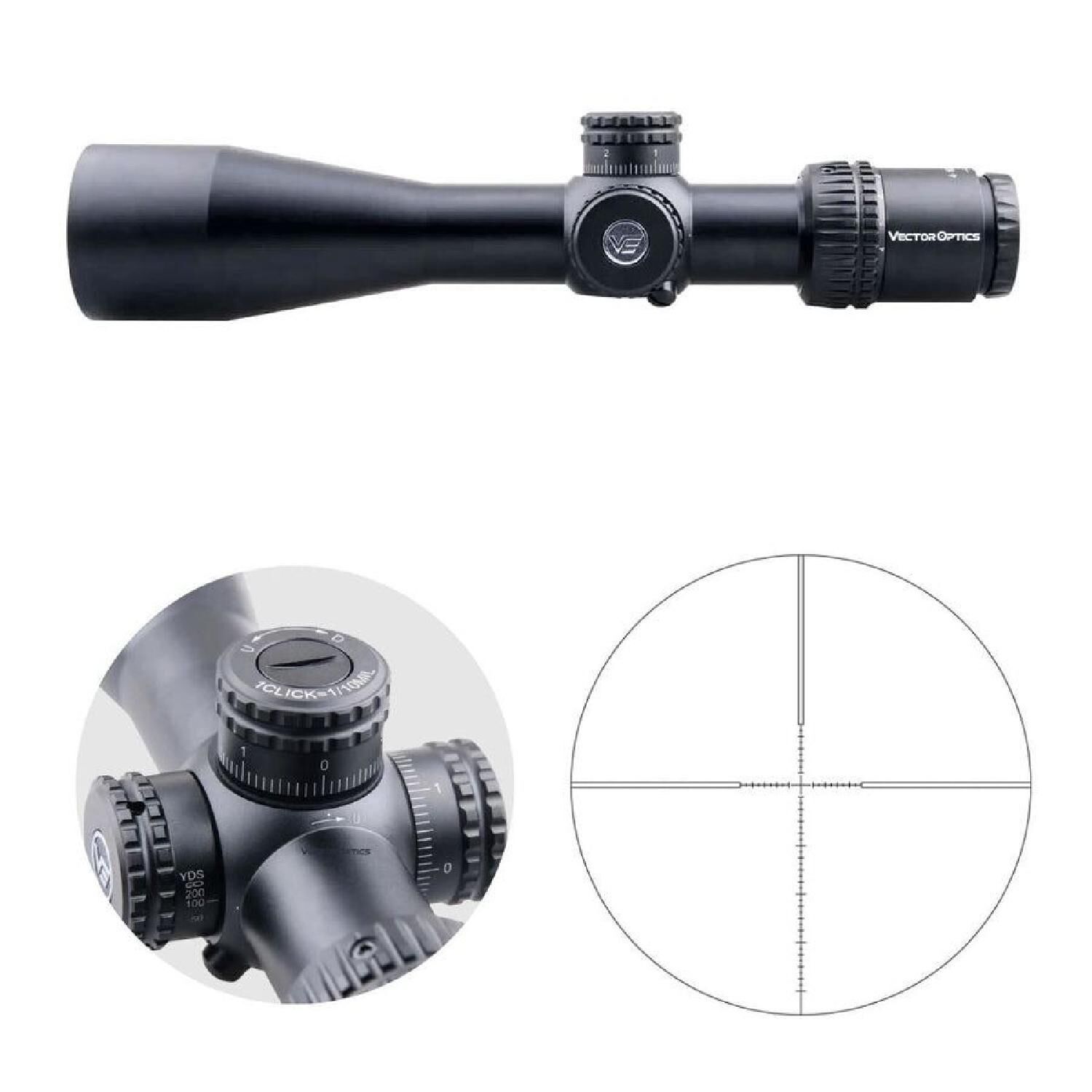 Vector Optics Veyron 4-16x44 FFP Tüfek Dürbünü