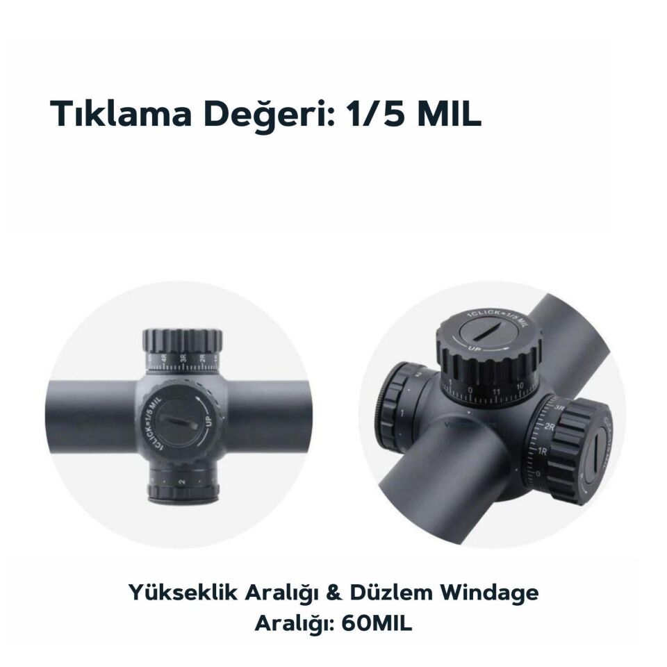 Vector Optics Taurus 1-6x24 FFP Tüfek Dürbünü
