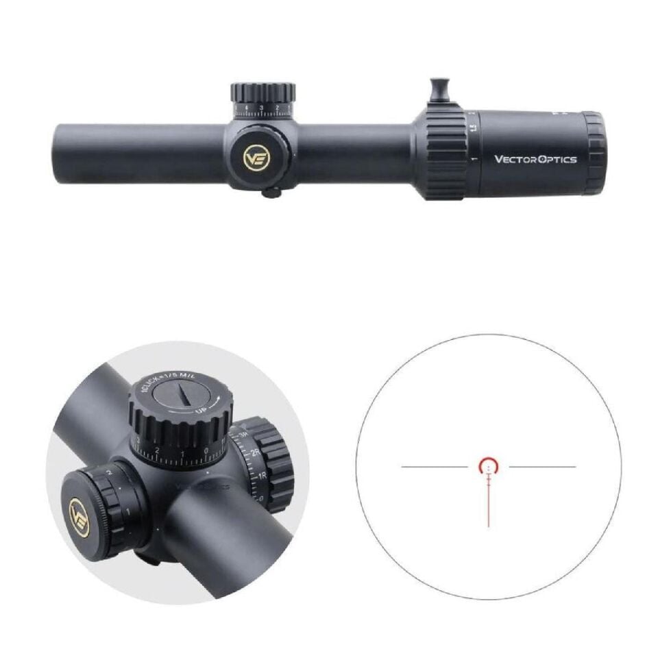 Vector Optics Taurus 1-6x24 FFP Tüfek Dürbünü
