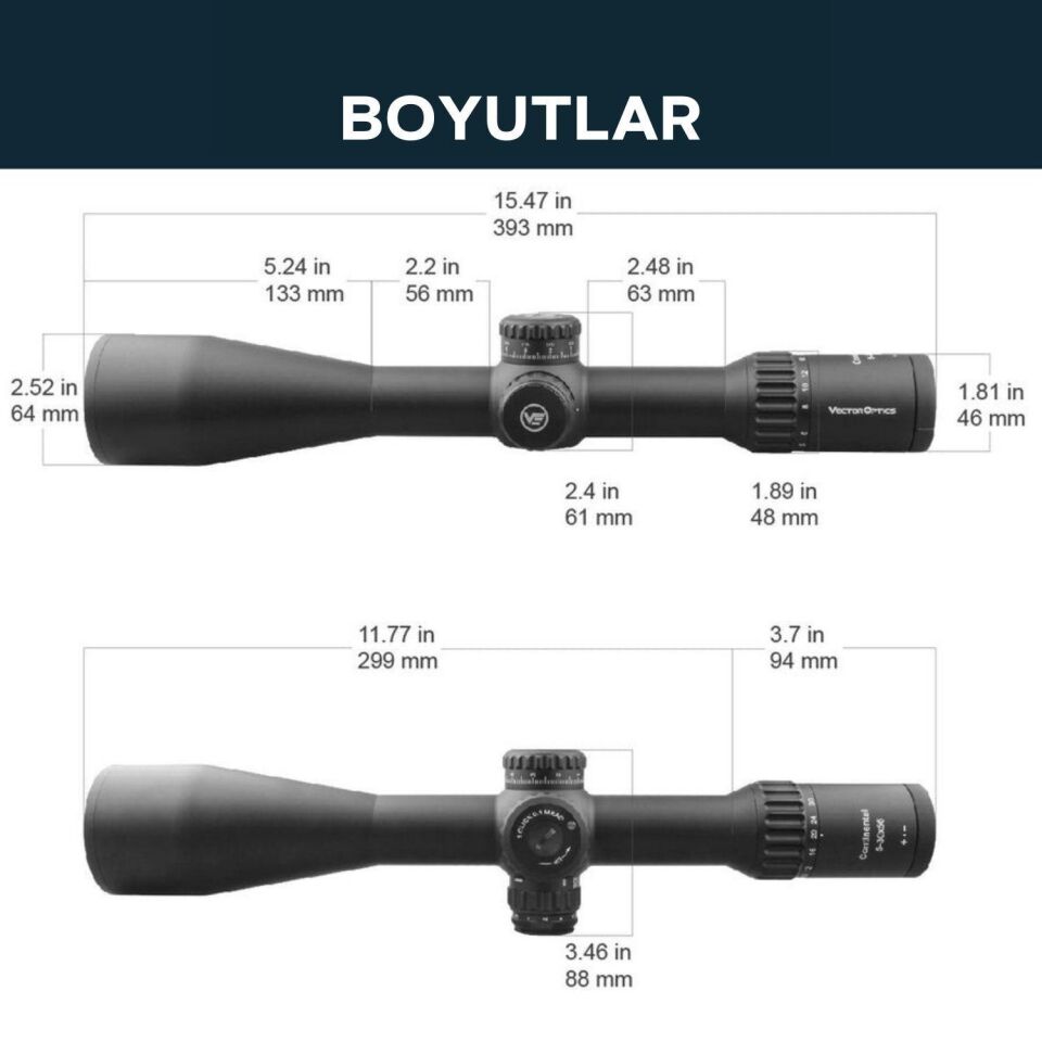 Vector Optics Continental 5-30x56 FFP Tüfek Dürbünü