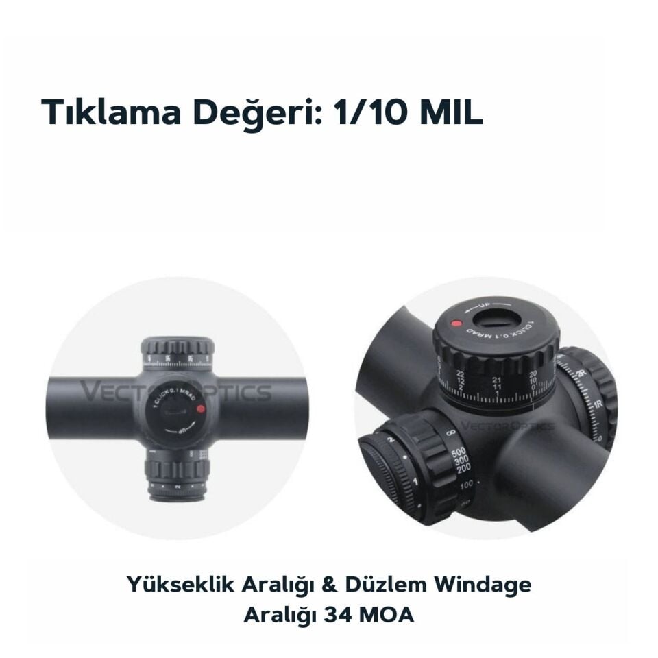 Vector Optics 34mm Continental 4-24x56FFP Tüfek Dürbünü SCFF-29