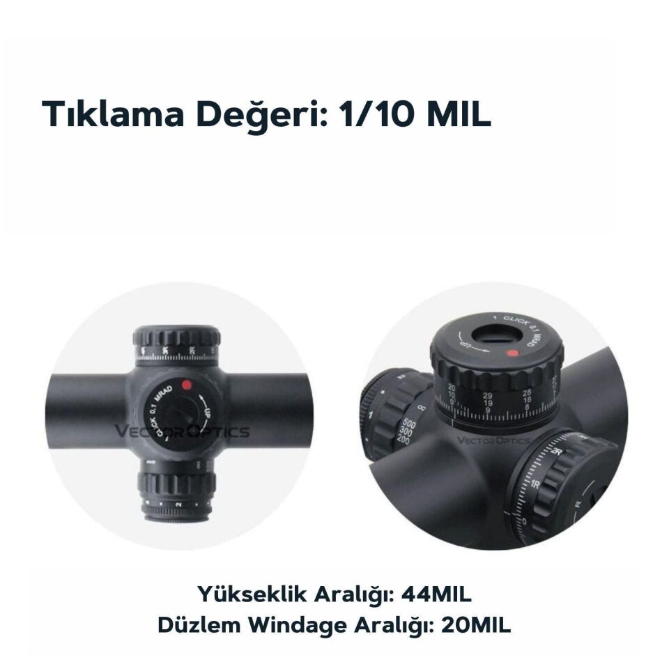 Vector Optics Continental x6 3-18x50 FFP Tüfek Dürbünü