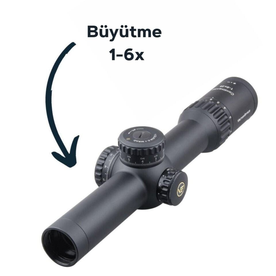 Vector Optics Continental 1-6x28 FFP Tüfek Dürbünü