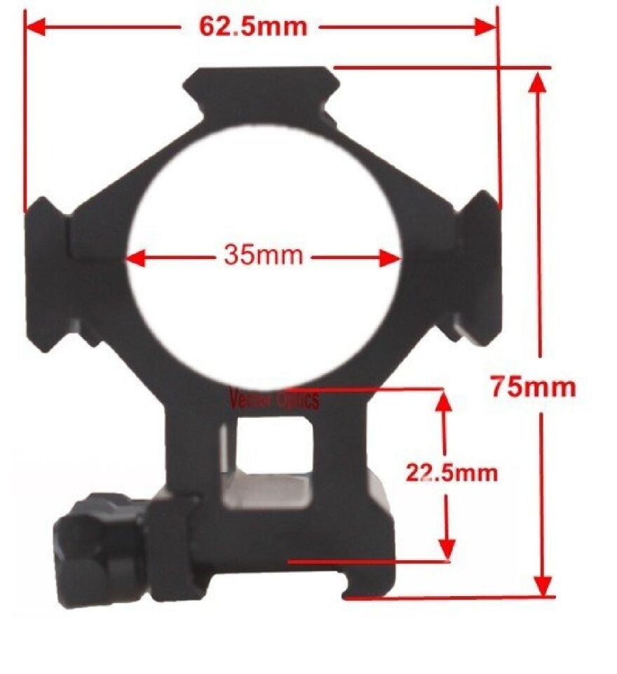 Vector Optics Hydra 35mm Tri-Rails Weaver Dürbün Montaj Ayağı SCTM-20A