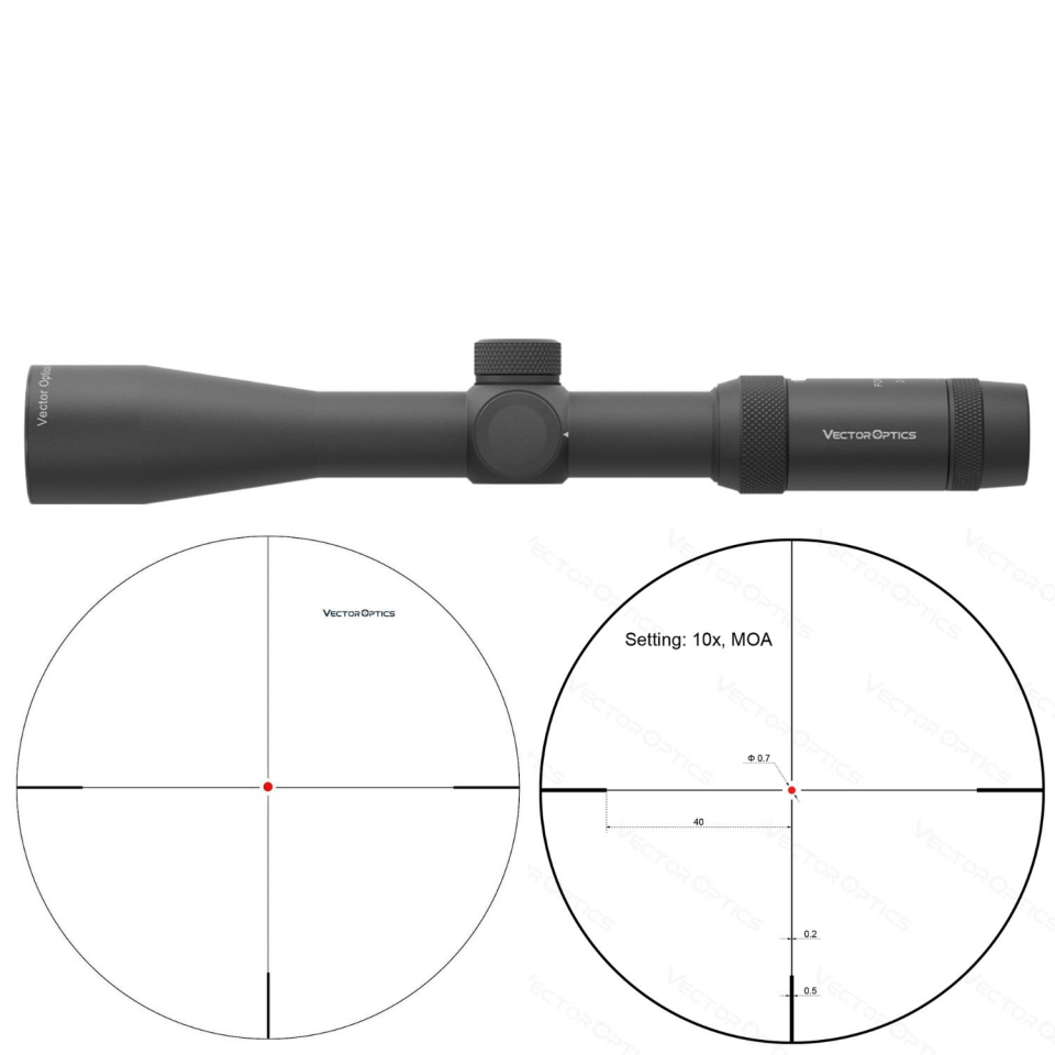 Vector Optics Forester 2-10x40 SFP Tüfek Dürbünü