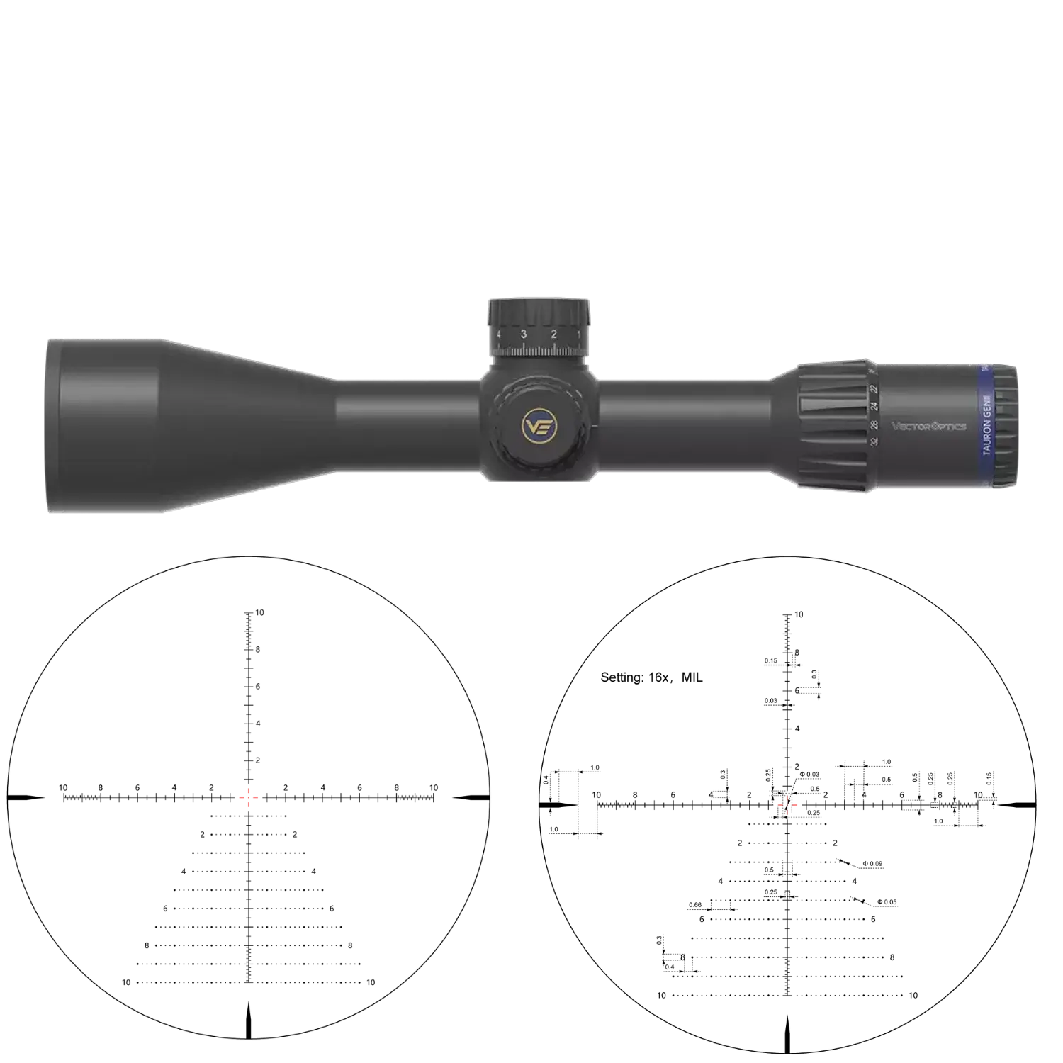 Vector Optics TAURUS GENII 4-32X56 ED SFP 34MM TÜP Tüfek Dürbünü SCOL-56