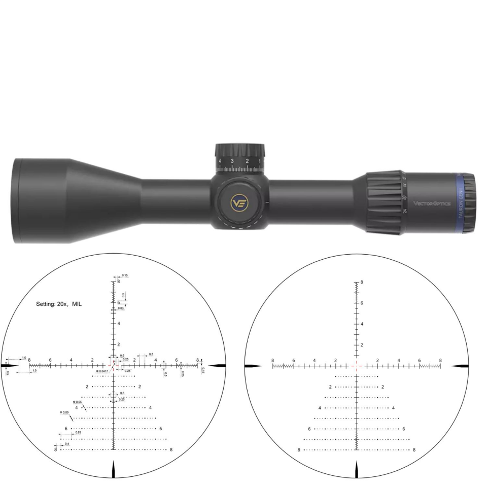 Vector Optics TAURUS GenII 3-24x56 ED SFP Tüfek Dürbünü