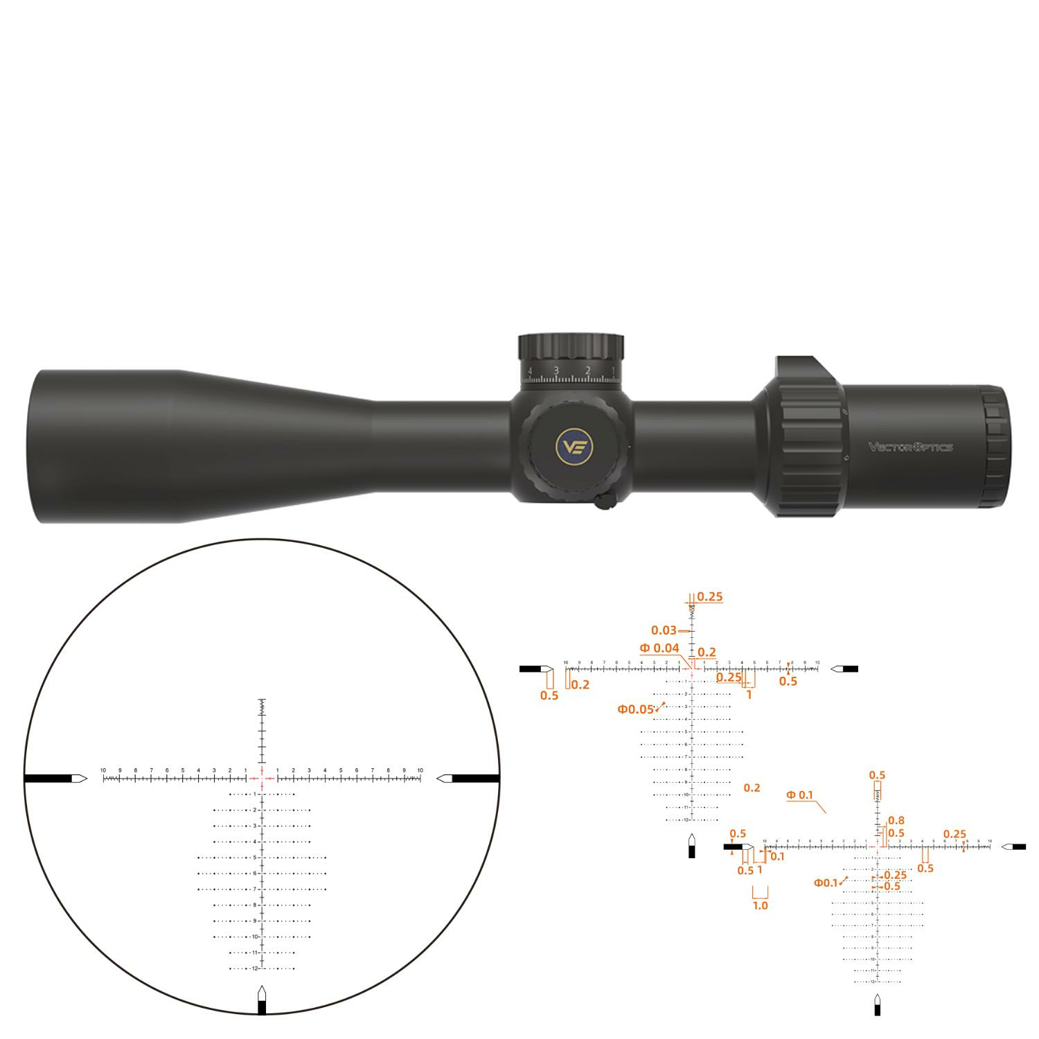 Vector Optics TAURON 6-24X50 HD MIL FFP Tüfek Dürbünü SCFF-46