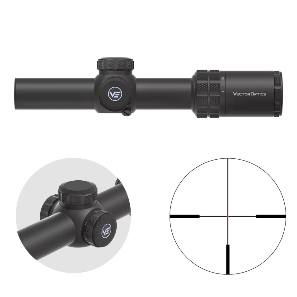 Vector Optics Grizzly 1-6x24I HD FIBER LPVO Tüfek Dürbünü