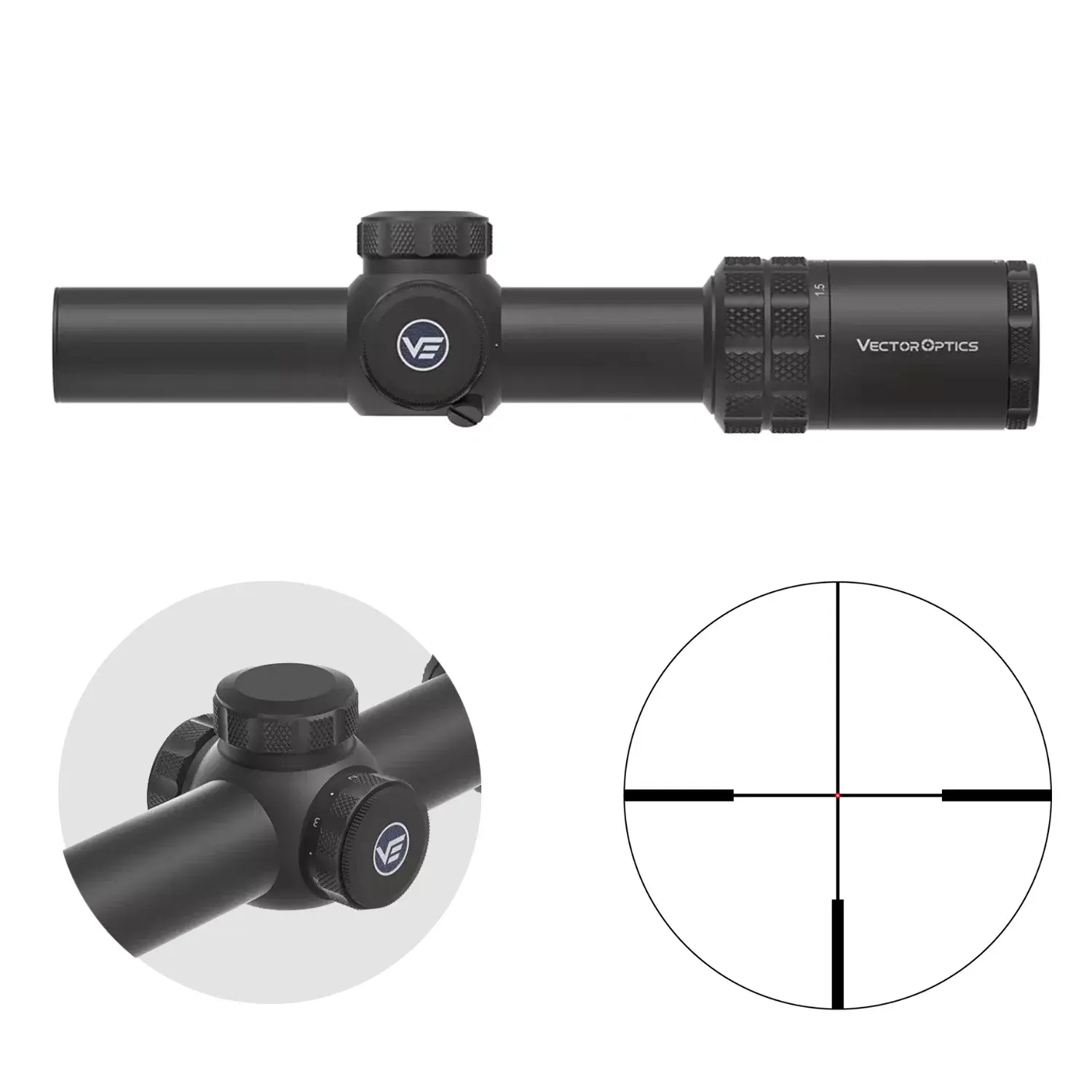 Vector Optics Grizzly 1-6x24i HD FIBER LPVO Tüfek Dürbünü