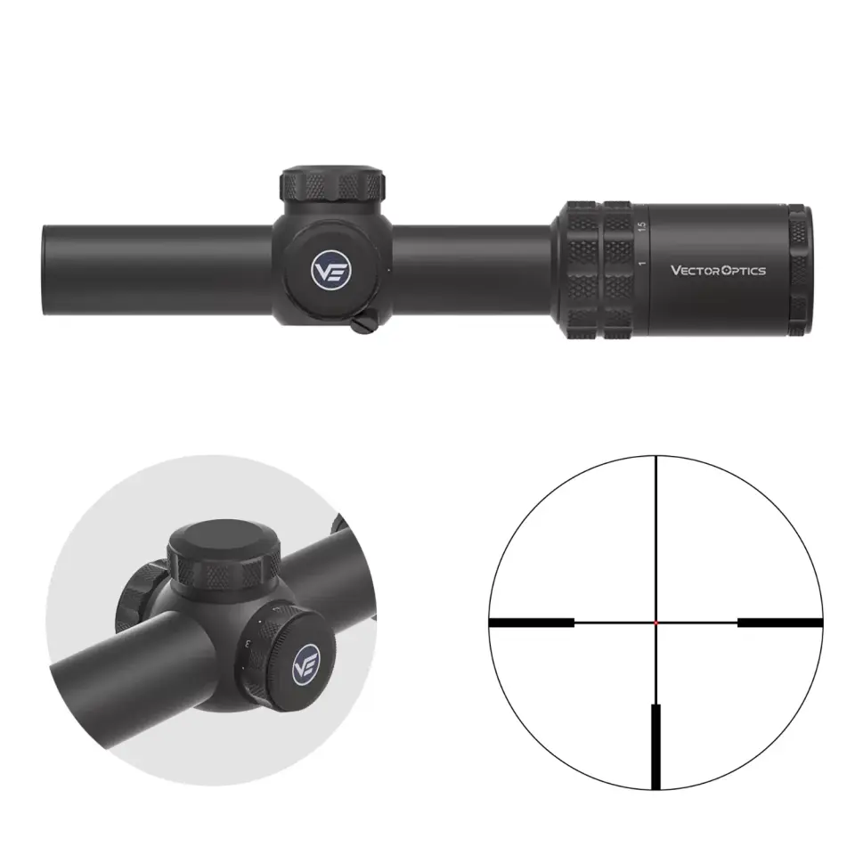 Vector Optics Grizzly 1-6x24i HD FIBER LPVO Tüfek Dürbünü
