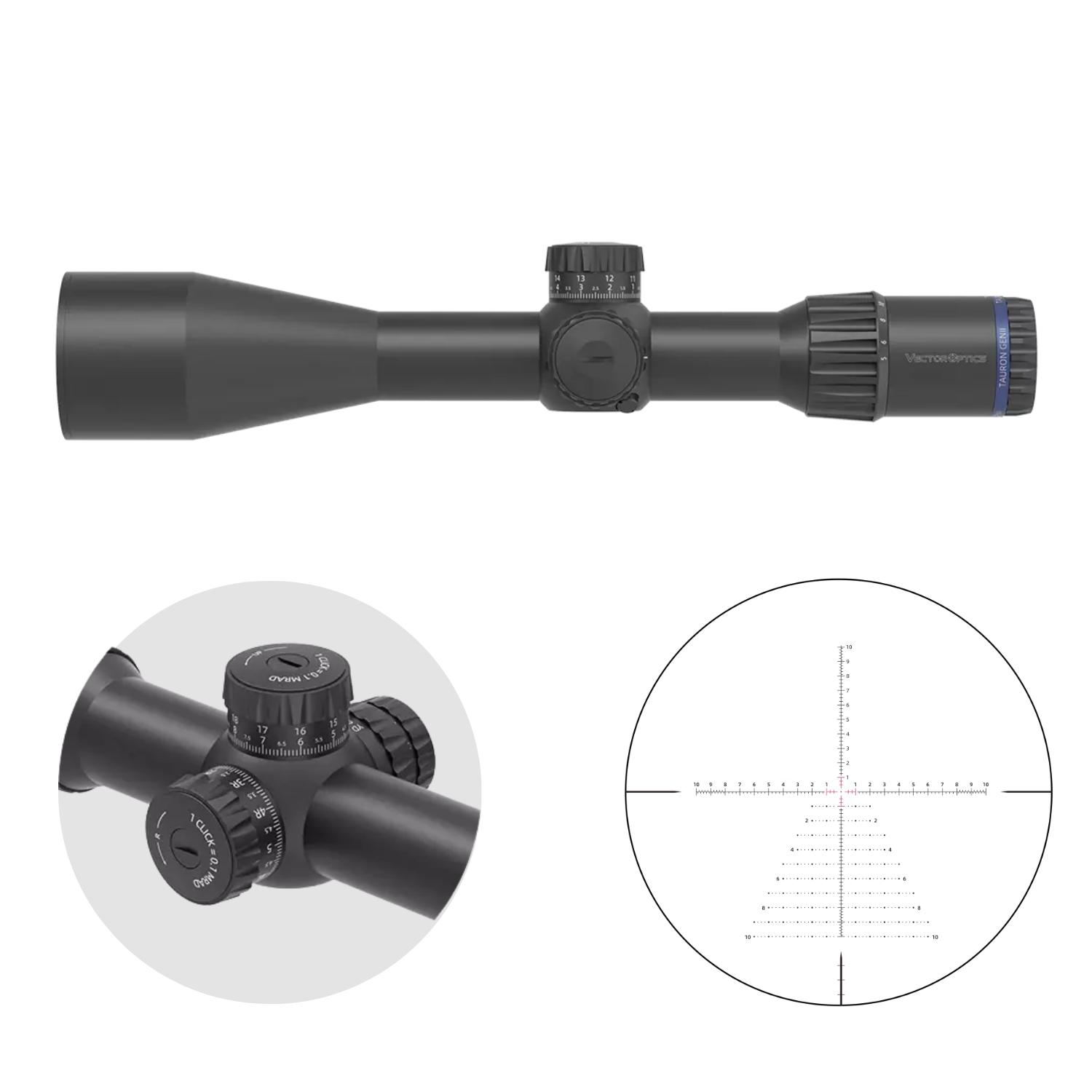 Vector Optics Tauron GenII 5-40x56 ED FFP MIL 34mm Tüfek Dürbünü - SCFF-35